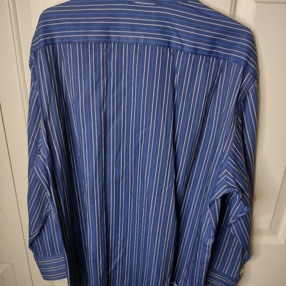 English Laundry Mens Dress Shirt Blue Stripe W/ Adornments Mens 17  33/34 - Picture 9 of 11